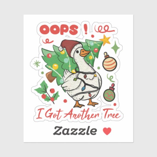 Funny Christmas Goose Sticker (Blatt)