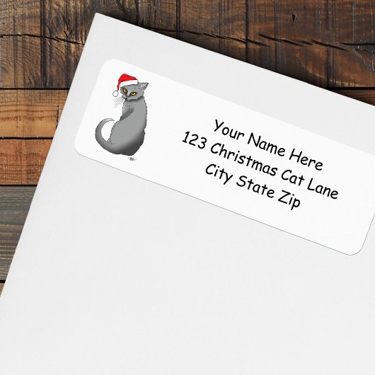 Funny Christmas Gray Cat