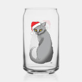 Funny Christmas Gray Cat Dosenglas (Rückseite)