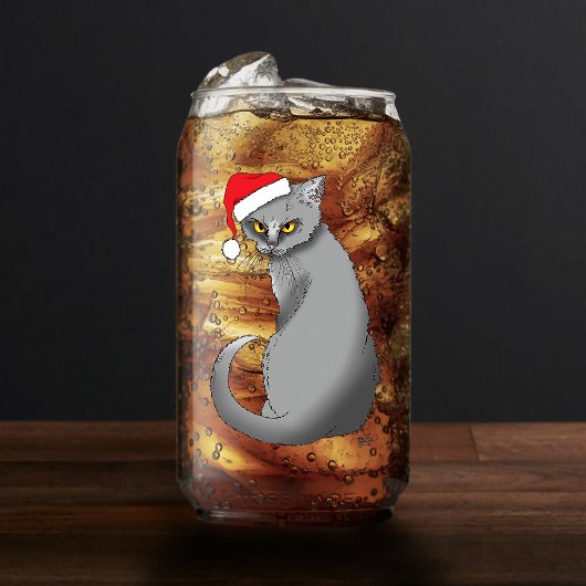 Funny Christmas Gray Cat Dosenglas