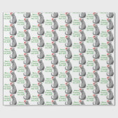 Funny Christmas Gray Cat Geschenkpapier (Flach)