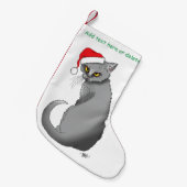 Funny Christmas Gray Cat Kleiner Weihnachtsstrumpf (Vorderansicht (hängend))