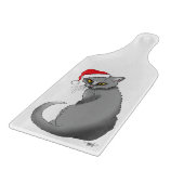 Funny Christmas Gray Cat Schneidebrett (Ecke)