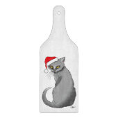 Funny Christmas Gray Cat Schneidebrett (Vorderseite)