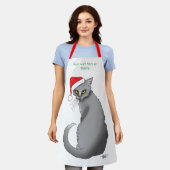 Funny Christmas Gray Cat Schürze (Getragen)