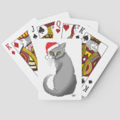 Funny Christmas Gray Cat Spielkarten (Rückseite)