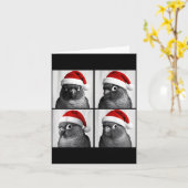 Funny Christmas Green Cheek Conure Santa Photo Boo Karte (Gelbe Blume)