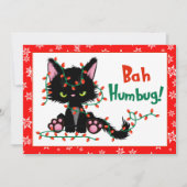 Funny Christmas Grumpy Cat Bah Humbug Card Einladung (Vorderseite)