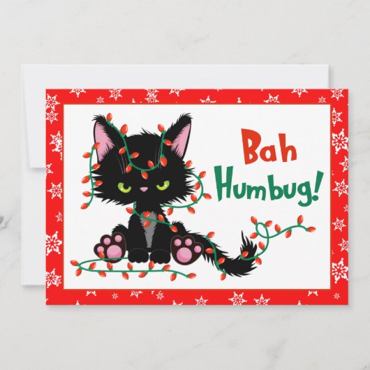 Funny Christmas Grumpy Cat Bah Humbug Card Einladung (Vorderseite)