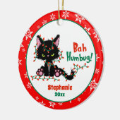 Funny Christmas Grumpy Cat Bah Humbug Keramik Ornament (Links)