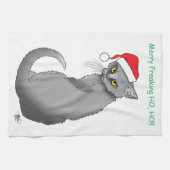 Funny Christmas Grumpy Cat Geschirrtuch (Horizontal)