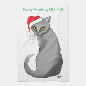 Funny Christmas Grumpy Cat Geschirrtuch (Vertikal)