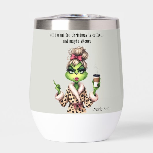 Funny Christmas Grumpy Green Fur Frauen-Mama (Vorderseite)