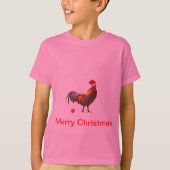 Funny Christmas Gruß mit einem Huhn T-Shirt (Vorderseite)