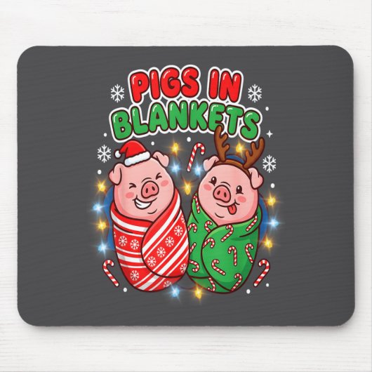 Funny Christmas Gs In Blankets Festive Food Pun Mousepad (Vorne)