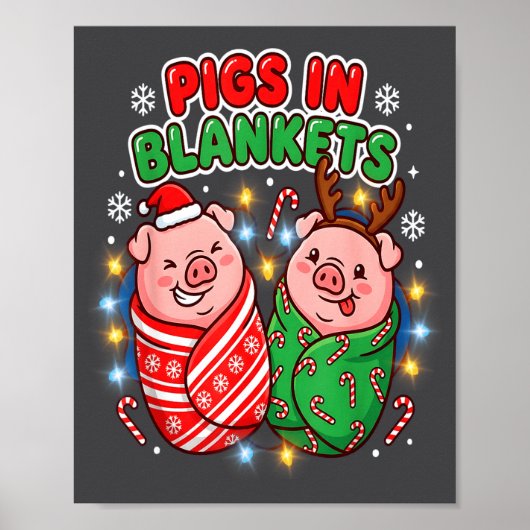 Funny Christmas Gs In Blankets Festive Food Pun  Poster (Vorne)