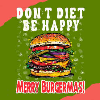 Funny Christmas Hamburger Design T - Shirt