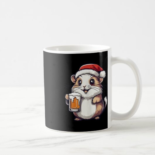 Funny Christmas Hamster mit Bier-Comic Kaffeetasse (Rechts)