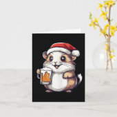 Funny Christmas Hamster mit Bier-Comic Karte (Gelbe Blume)