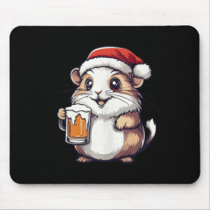Funny Christmas Hamster mit Bier-Comic Mousepad