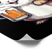 Funny Christmas Hamster mit Bier-Comic Poster (Ecke)