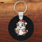 Funny Christmas Hamster mit Bier-Comic Schlüsselanhänger (Vorderseite)
