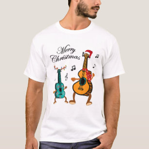 Funny Christmas Hat Santa Ukulele Geschenk T-Shirt