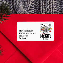 Funny Christmas Highland Cow Adressaufkleber