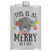 Funny Christmas Highland Cow Flachmann (Vorderseite)