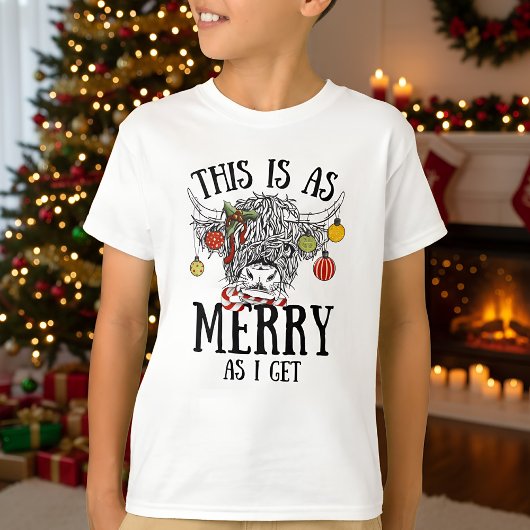 Funny Christmas Highland Cow T-Shirt