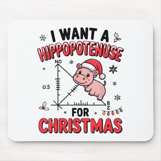 Funny Christmas Hiptamus Math Teacher Gift Ugly Sw Mousepad (Vorne)