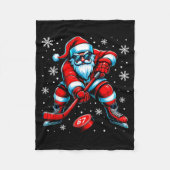 Funny Christmas Hockey Cool Santa Claus 6 7 Meme T Fleecedecke (Vorderseite)
