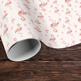 Funny Christmas Holiday Flamingo Lights Blush Pink Geschenkpapier