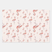 Funny Christmas Holiday Flamingo Lights White Pink Geschenkpapier Set (Vorderseite 3)