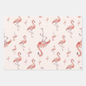 Funny Christmas Holiday Flamingo Lights White Pink Geschenkpapier Set (Vorderseite)