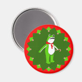 Funny Christmas Holiday Frog Magnet (Vorderseite/Rückseite)