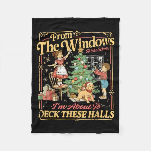 Funny Christmas Holiday From The Windows To The Wa Fleecedecke (Vorderseite)