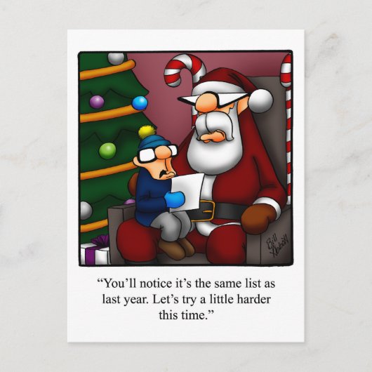 Funny Christmas Holiday Postcard Feiertagspostkarte (Vorderseite)