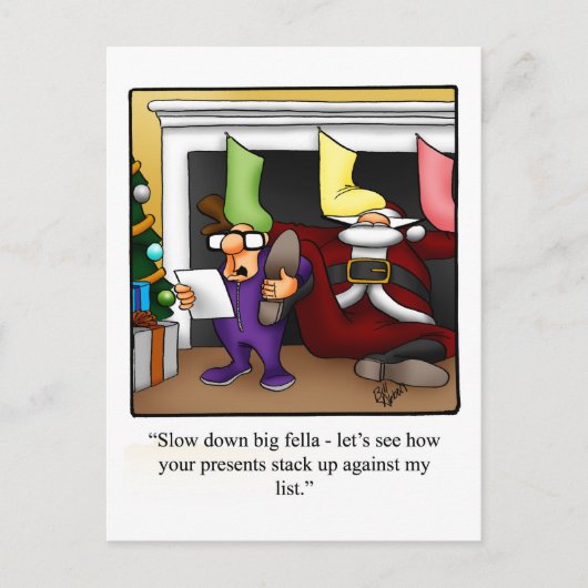 Funny Christmas Holiday Postcard Postkarte (Vorderseite)