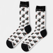 Funny Christmas Honey Badger Personalisiert Holida Socken (Linkes Detail)