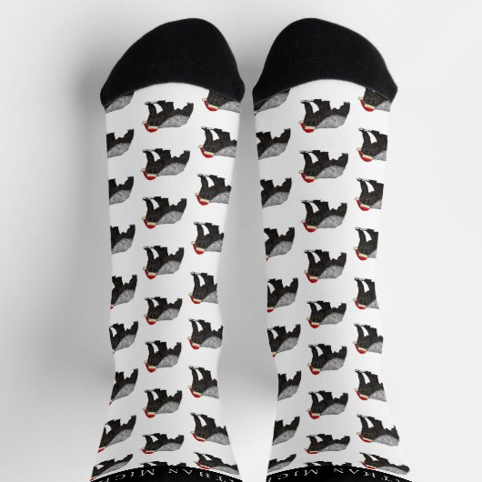 Funny Christmas Honey Badger Personalisiert Holida Socken (Oben)