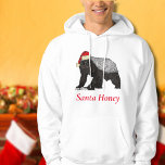 Funny Christmas Honey Badger Santa Honey Zitat Hoodie<br><div class="desc">Weihnachten ist es Zeit für Weihnachten mit diesem Funny Honig Ausweis mit einer Weihnachtsmannmütze. Weihnachtshonig wilde Tierillustrierung mit dem lustigen Wortspiel Zitat Santa Honey. Vergewissern Sie sich, dass Sie nicht in der unanständigen Kategorie sind oder dass der Weihnachtsmann hinter Ihnen steht. Dieses witzige Hoodie Sweatshirt ist der perfekte Weg, um...</div>