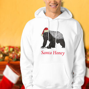 Funny Christmas Honey Badger Santa Honey Zitat Hoodie