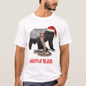 Funny Christmas Honey Badger und Snake Slogan T-Shirt (Vorderseite)