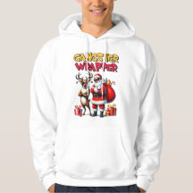 Funny Christmas Hoodie - Gangster Wrapper Santa