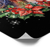 Funny Christmas Horse Weihnachtsmannmütze Tier Rei Poster (Ecke)