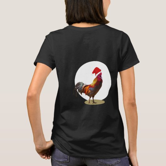 Funny Christmas Hühnchen Gruß hässlich schwarz T-Shirt (Rückseite)