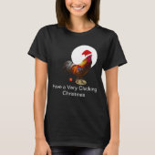 Funny Christmas Hühnchen Gruß hässlich schwarz T-Shirt (Vorderseite)