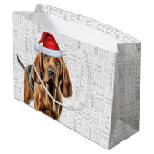 Funny Christmas Hund Bloodhound Lover Holiday Große Geschenktüte (Rückseite Schrägansicht)