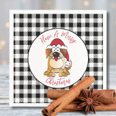 Funny Christmas Hund Cartoon Weihnachtsmannmütze U Serviette